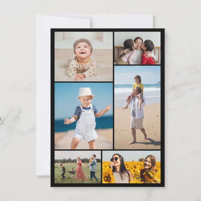 Create Your Own 6 Photo Collage Card (Front)