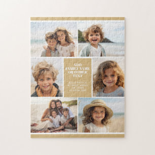 Create Your Own 6 Photo Collage - Champagne Gold Jigsaw Puzzle
