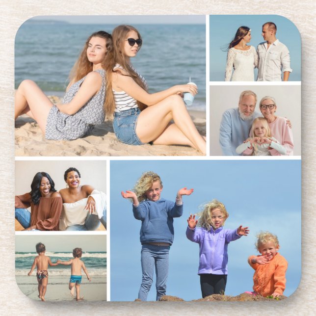 Create Your Own 6 Photo Collage Coaster (Front)