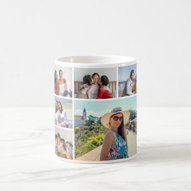 Create Your Own 6 Photo Collage Coffee Mug (Center)