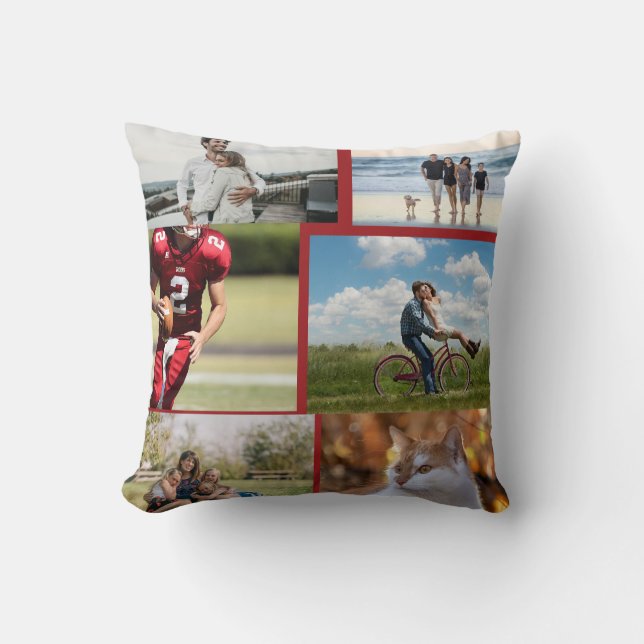 Create Your Own 6 Photo Collage Cushion (Front)