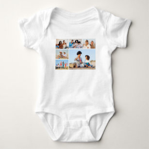 Create Your Own 6 Photo Collage Editable Colour Baby Bodysuit