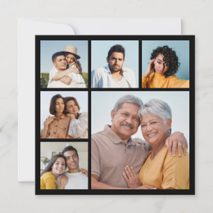 Create Your Own 6 Photo Collage Editable Colour   Card