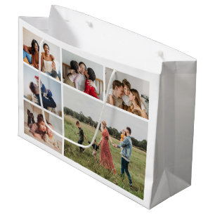 Create Your Own 6 Photo Collage Editable Colour Large Gift Bag