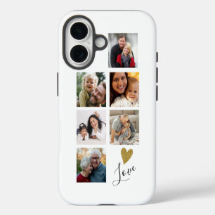 Create Your Own 6 Photo Collage Family Love iPhone 16 Case