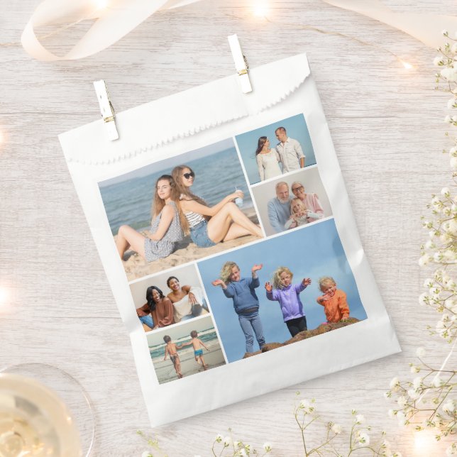 Create Your Own 6 Photo Collage Favour Bag (Clipped)