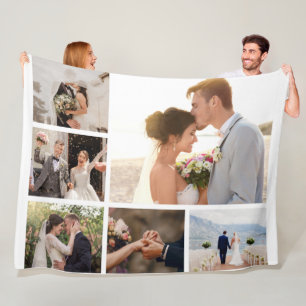 Create Your Own 6 Photo Collage Fleece Blanket