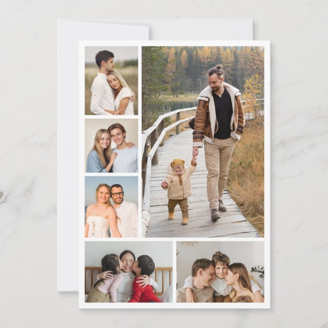 Create Your Own 6 Photo Collage Greeting Card (Front)