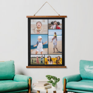 Create Your Own 6 Photo Collage Hanging Tapestry
