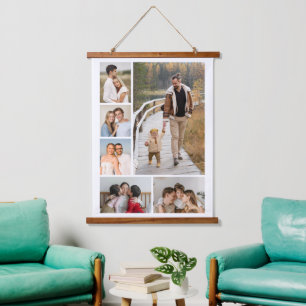 Create Your Own 6 Photo Collage Hanging Tapestry