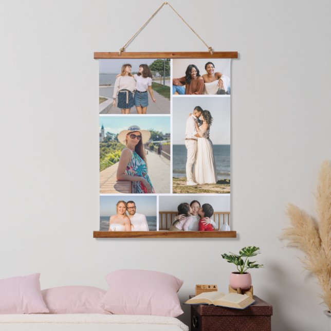 Create Your Own 6 Photo Collage Hanging Tapestry (Bedroom)