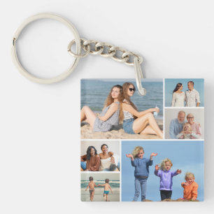 Create Your Own 6 Photo Collage Key Ring