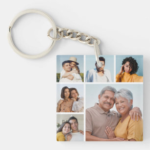 Create Your Own 6 Photo Collage Key Ring