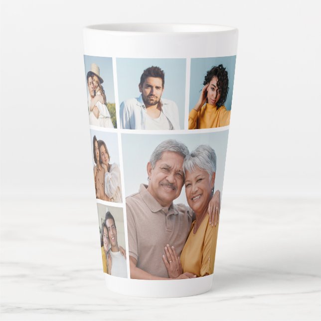 Create Your Own 6 Photo Collage  Latte Mug (Front)