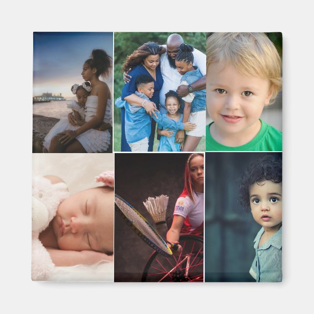 Create Your Own 6 Photo Collage Magnet (Front)