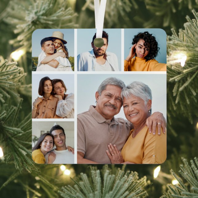 Create Your Own 6 Photo Collage  Metal Tree Decoration (Insitu)