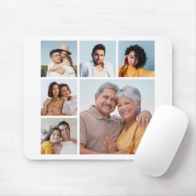 Create Your Own 6 Photo Collage  Mouse Pad (With Mouse)