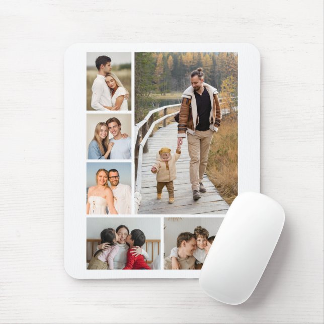Create Your Own 6 Photo Collage Mouse Pad (With Mouse)