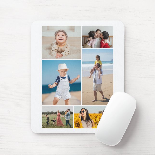 Create Your Own 6 Photo Collage Mouse Pad (With Mouse)