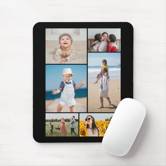 Create Your Own 6 Photo Collage Mouse Pad (With Mouse)