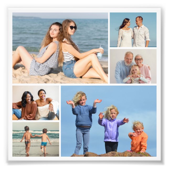 Create Your Own 6 Photo Collage Photo Enlargement (Front)