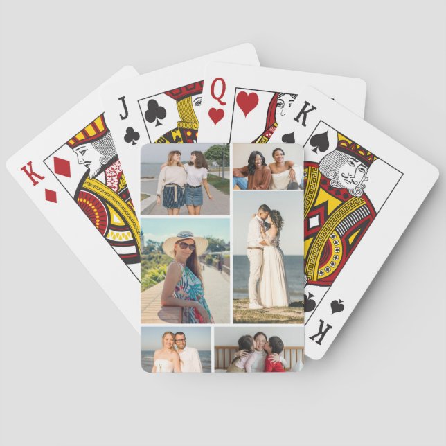 Create Your Own 6 Photo Collage Playing Cards (Back)
