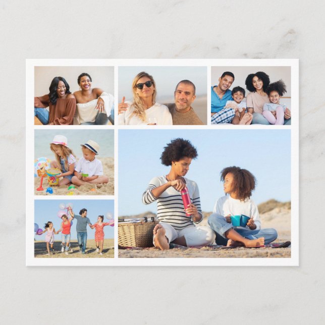 Create Your Own 6 Photo Collage  Postcard (Front)