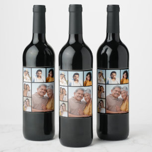 Create Your Own 6 Photo Collage Wine Label