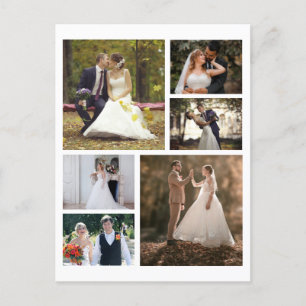 Create Your Own 6 Photo Wedding Collage Holiday Postcard
