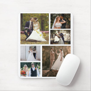 Create Your Own 6 Photo Wedding Collage Mouse Pad