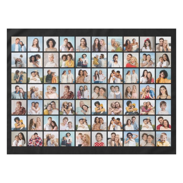 Create Your Own 70 Photo Collage Tablecloth (Front (Horizontal))