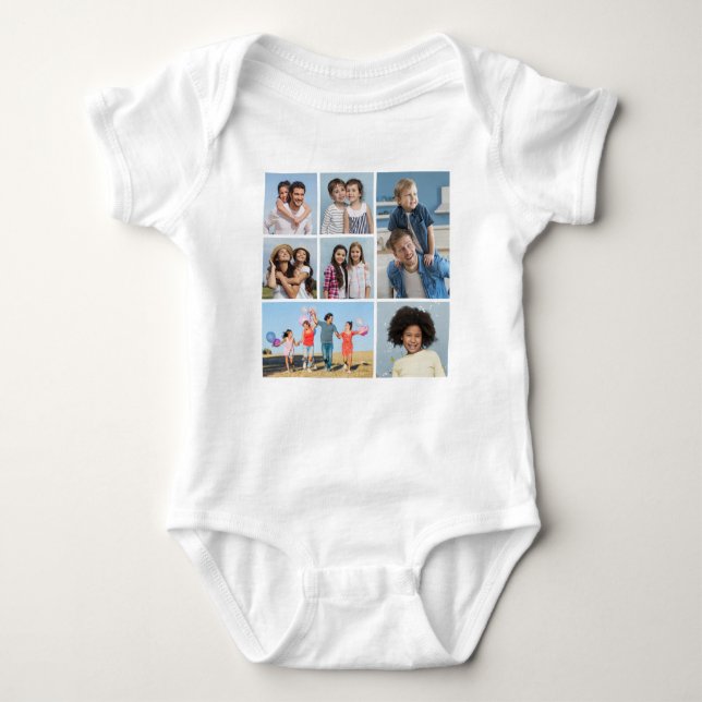  Create Your Own 7 Photo Collage  Baby Bodysuit (Front)