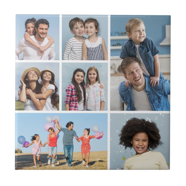  Create Your Own 7 Photo Collage  Ceramic Tile (Front)