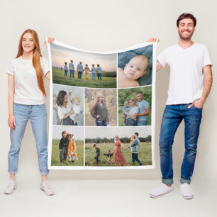 Create Your Own 7 Photo Collage Fleece Blanket