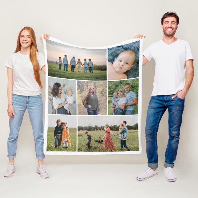 Create Your Own 7 Photo Collage Fleece Blanket (In Situ)