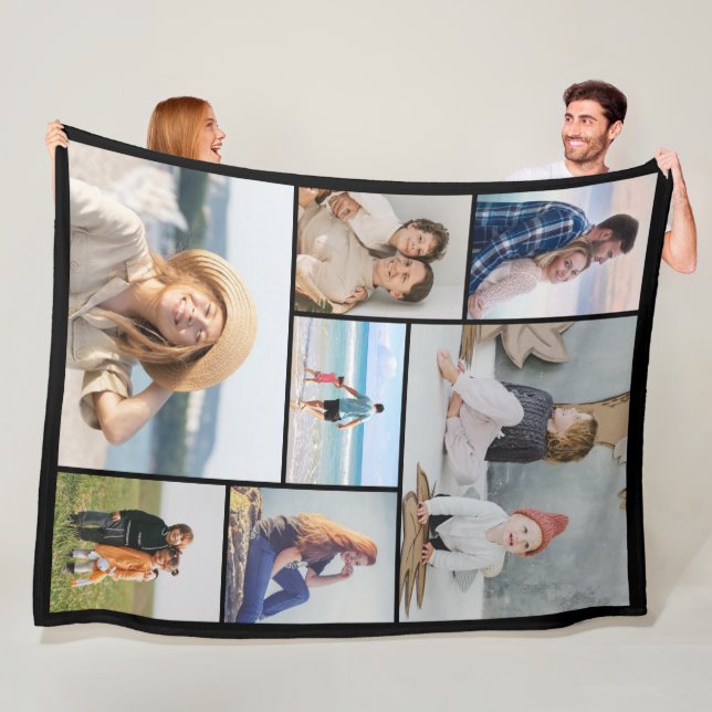 Create Your Own 7 Photo Collage Fleece Blanket (In Situ)