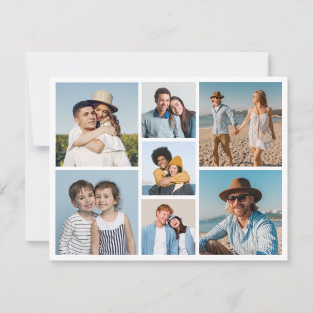 Create Your Own 7 Photo Collage Greeting Card (Front)