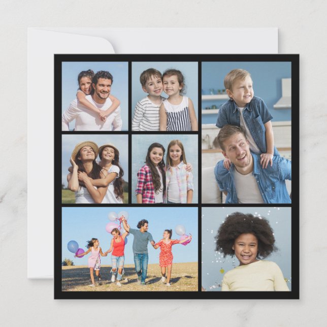  Create Your Own 7 Photo Collage Greeting Card (Front)