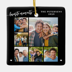 Create your own 7 photo collage keepsake ceramic ornament