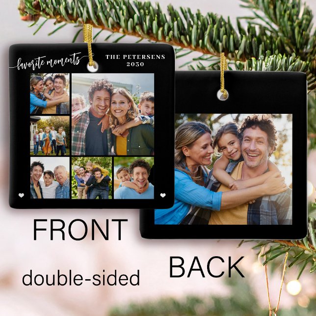Create your own 7 photo collage keepsake ceramic ornament (Creator Uploaded)