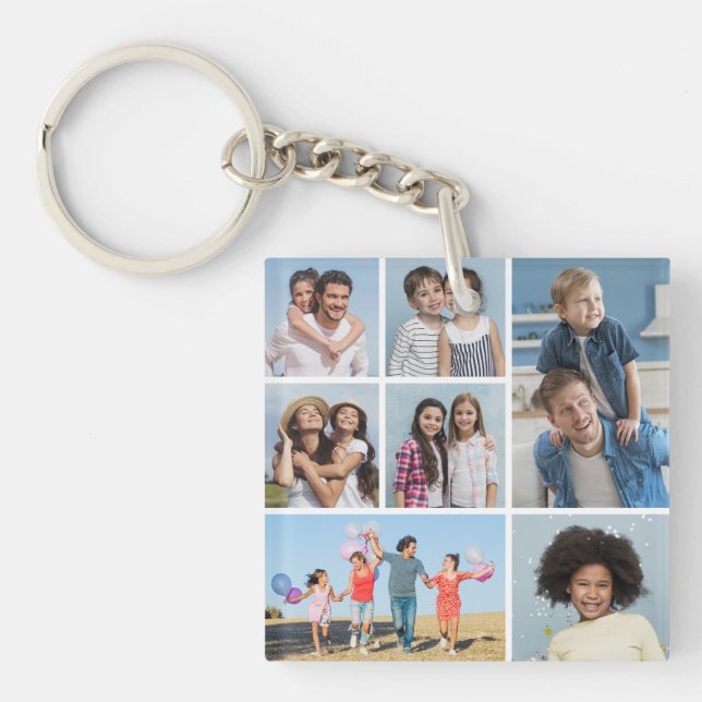  Create Your Own 7 Photo Collage  Key Ring (Front)