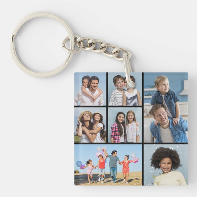  Create Your Own 7 Photo Collage  Key Ring (Front)