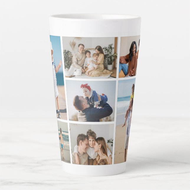 Create Your Own 7 Photo Collage Latte Mug (Front)