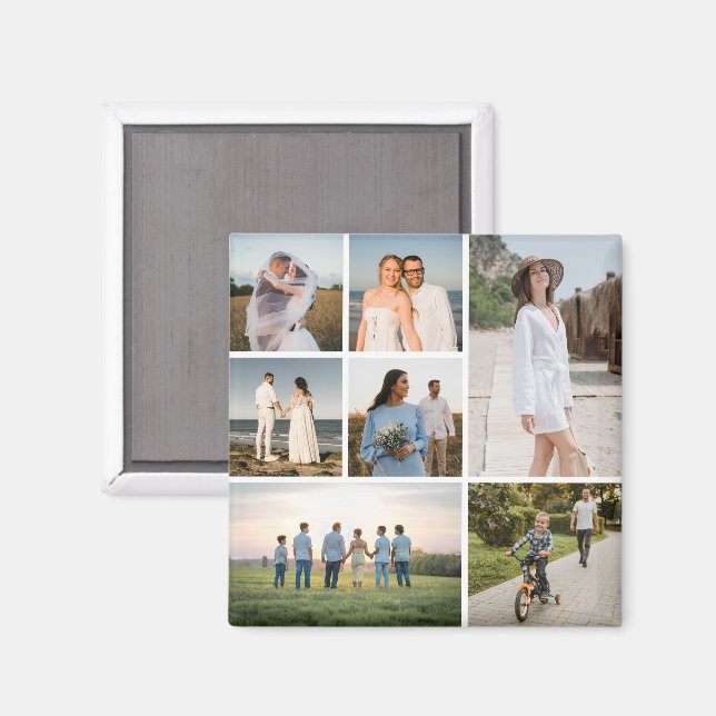 Create Your Own 7 Photo Collage Magnet (Front/Back)