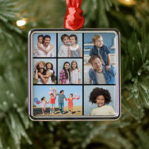 Create Your Own 7 Photo Collage Metal Ornament