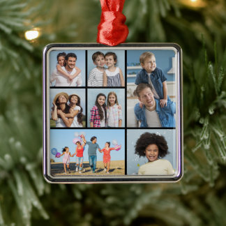 Create Your Own 7 Photo Collage Metal Ornament