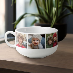 Create Your Own 7 Photo Collage - minimal design Soup Mug