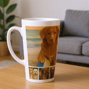 Create your own 7 photo collage personalized latte mug