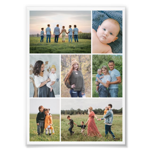Create Your Own 7 Photo Collage Photo Enlargement Print (Front)