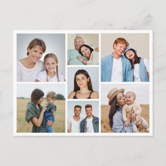 Create Your Own 7 Photo Collage Postcard (Front)